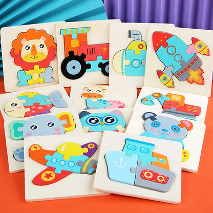 3D Animal & Vehicle Puzzle Board