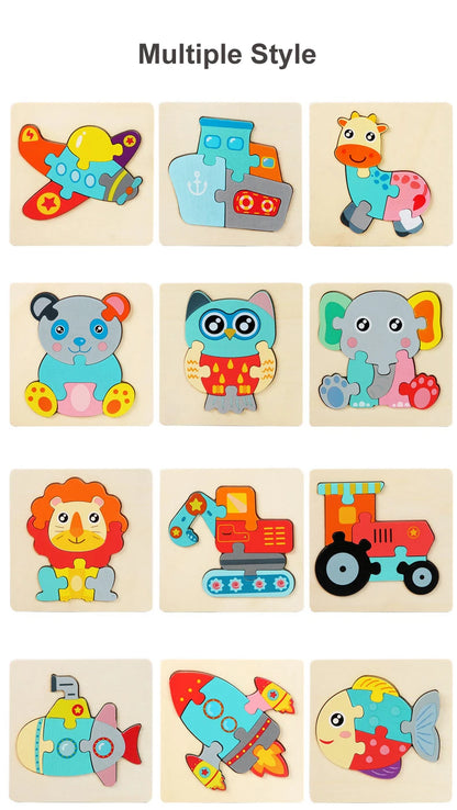 3D Animal & Vehicle Puzzle Board