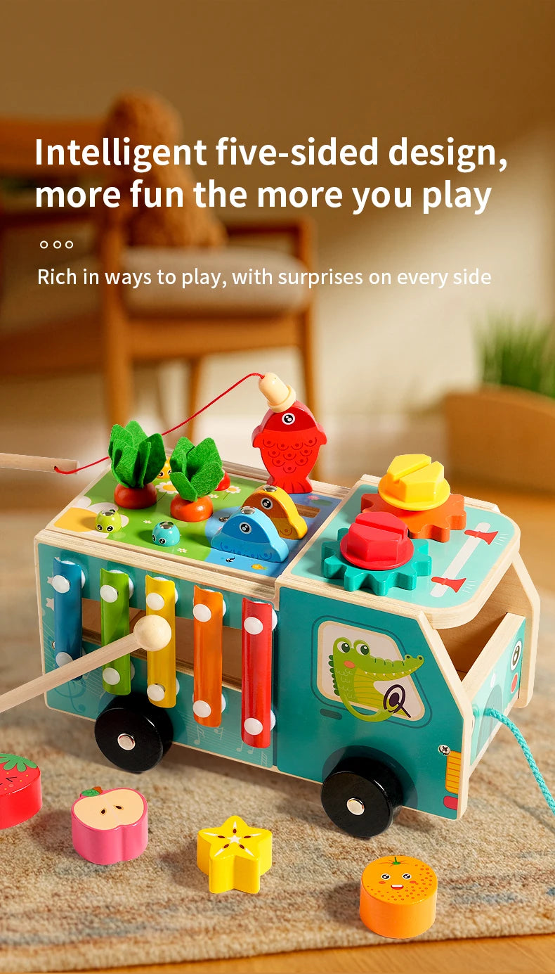 Wooden Farm Truck Activity Toy