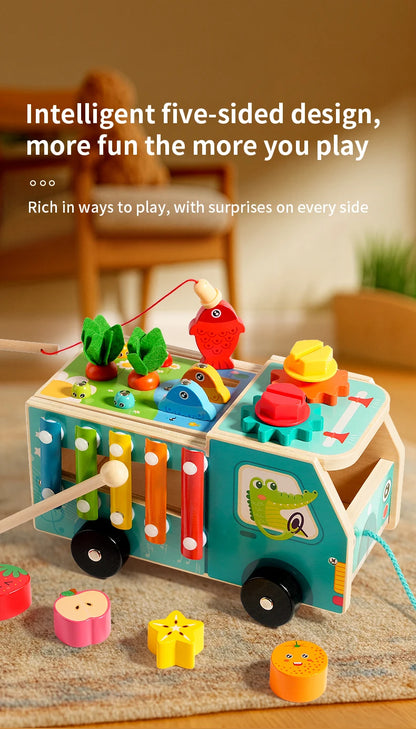 Wooden Farm Truck Activity Toy