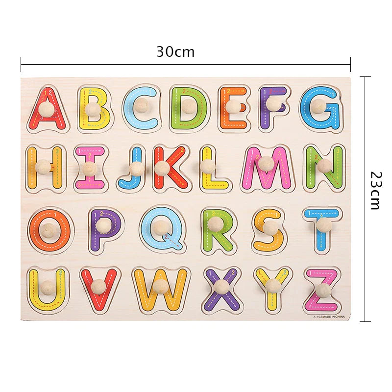 Wooden Fruit & Shape Puzzle Board