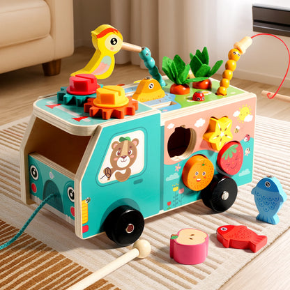 Wooden Farm Truck Activity Toy