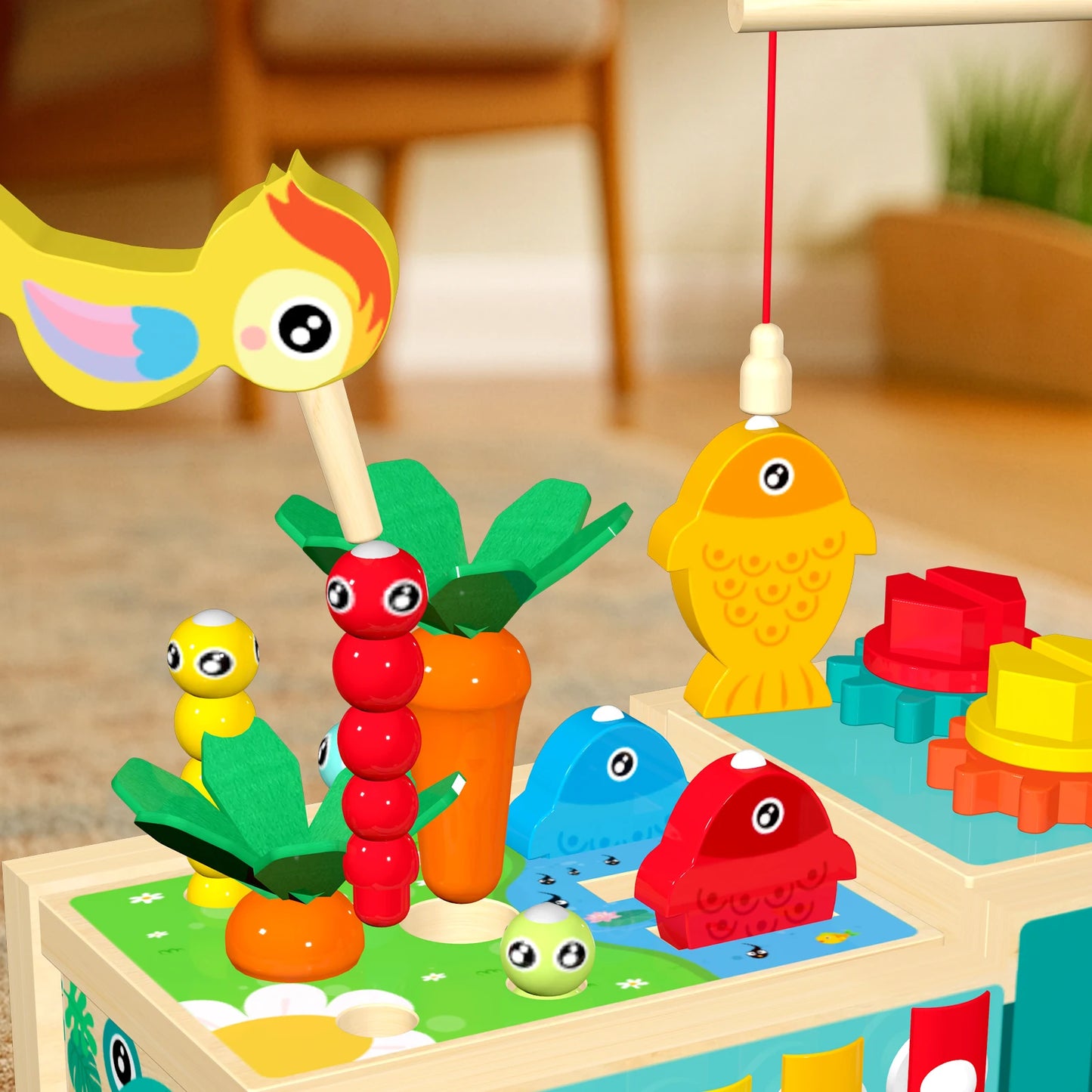 Wooden Farm Truck Activity Toy