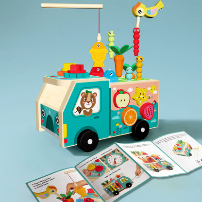 Wooden Farm Truck Activity Toy