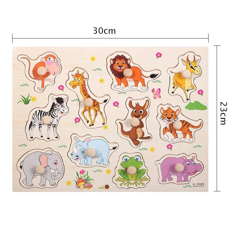 Wooden Fruit & Shape Puzzle Board