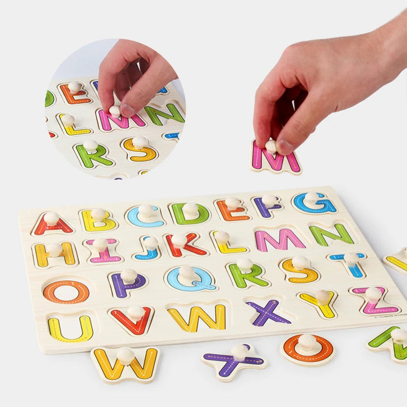 Wooden Fruit & Shape Puzzle Board