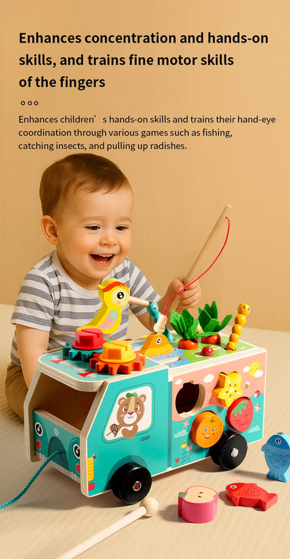 Wooden Farm Truck Activity Toy