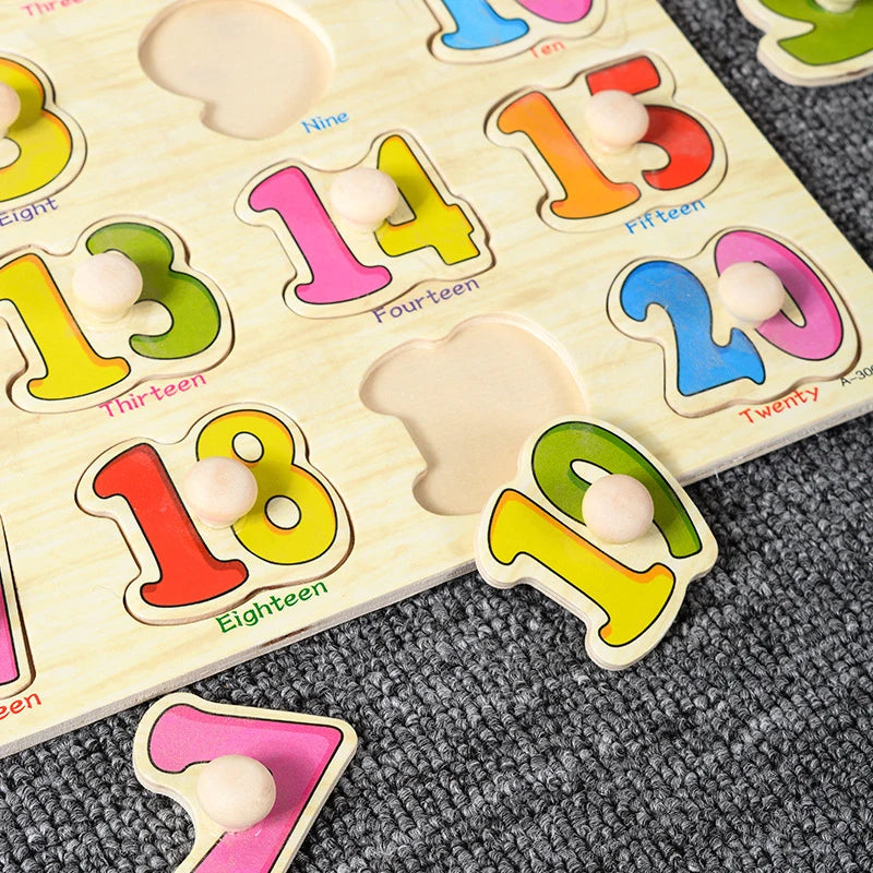 Wooden Fruit & Shape Puzzle Board