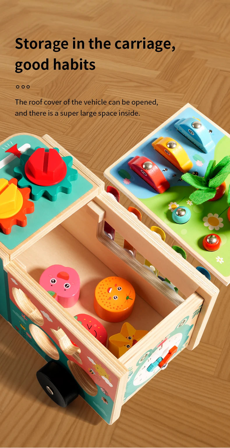 Wooden Farm Truck Activity Toy