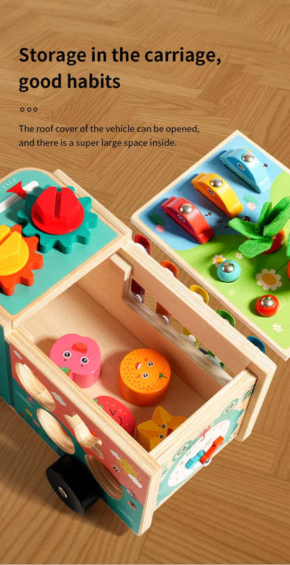 Wooden Farm Truck Activity Toy