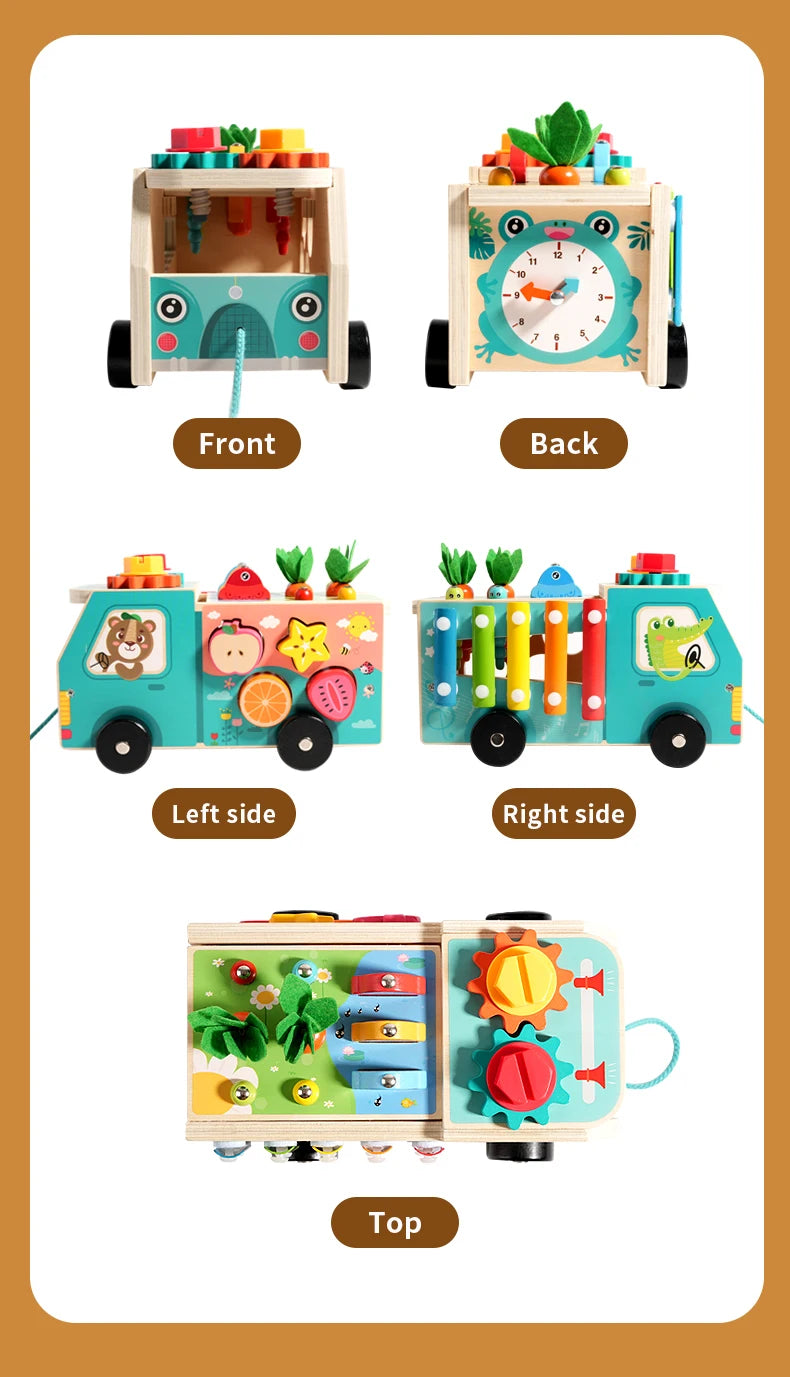 Wooden Farm Truck Activity Toy
