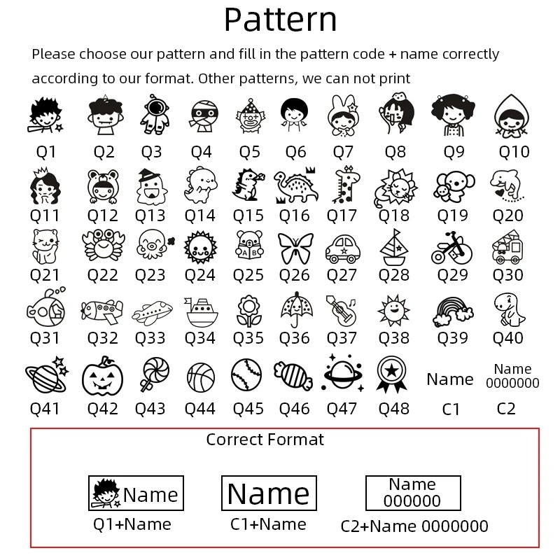 Children's Name Seal Custom Student's Name Stamp